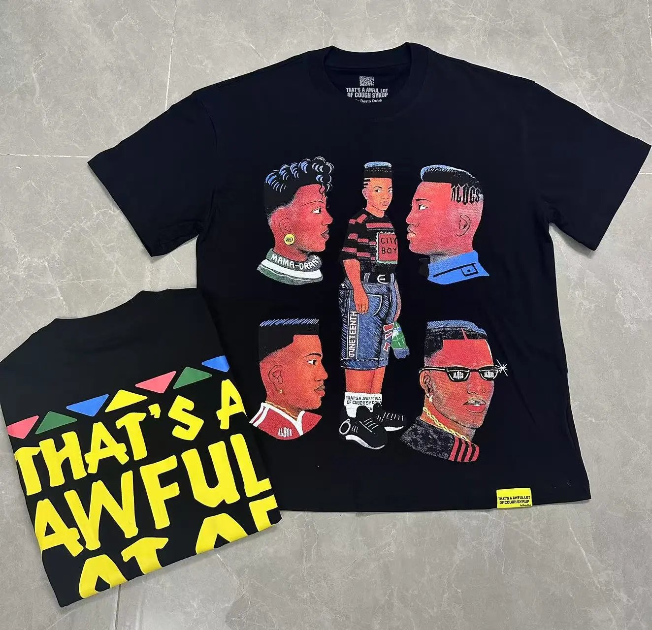 Design That's A Awful Lot Of Cough Syrup Graphic T-Shirt Black - 6