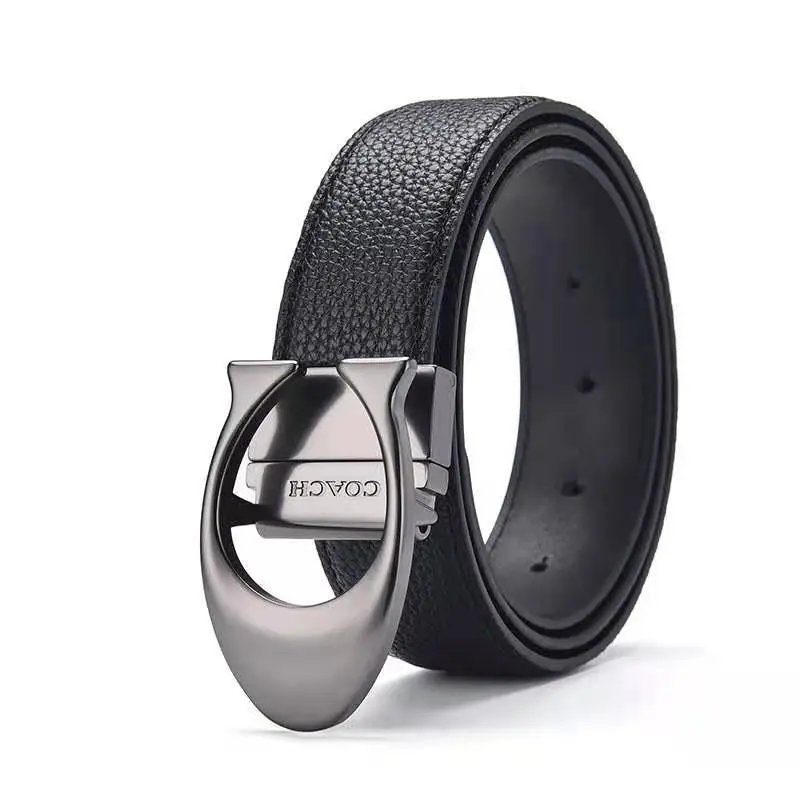 Coach Belts Reversible Signature C Pattern Belt with Interchangeable Buckles — Lychee-pattern C- buckle