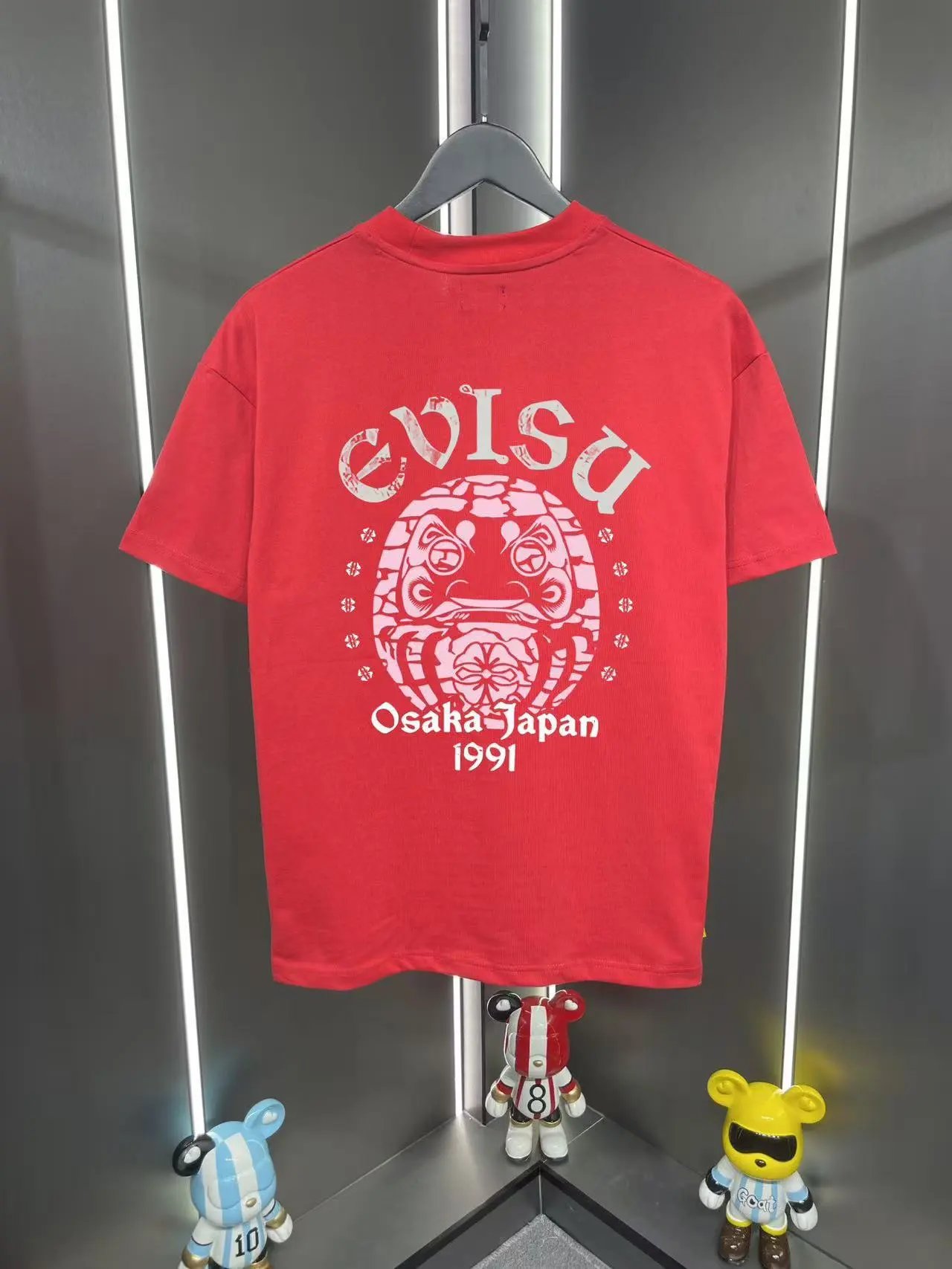 Evisu T-Shirts EUT-1 Graphic Print — Red 06