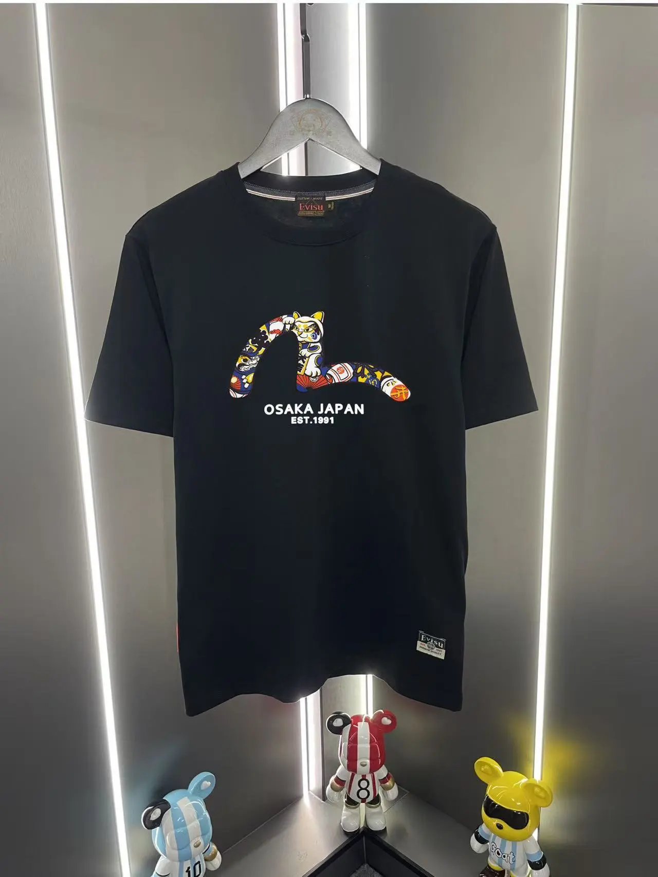 Evisu T-Shirts EUT-1 Graphic Print — Black 09