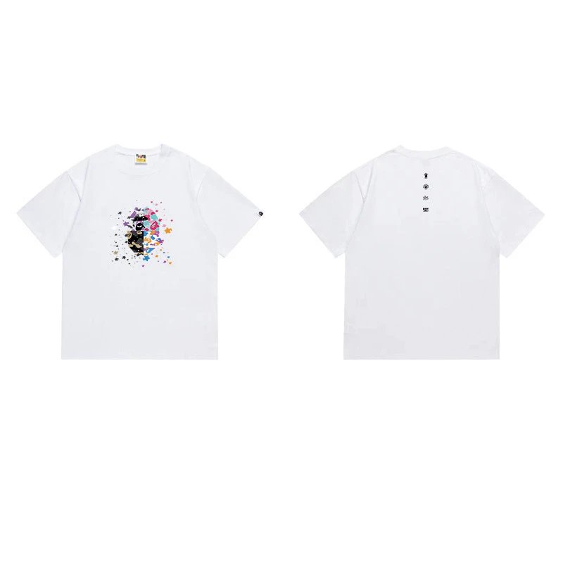 BAPE T-Shirts Graphic Print Crewneck T-Shirt — 1245 white