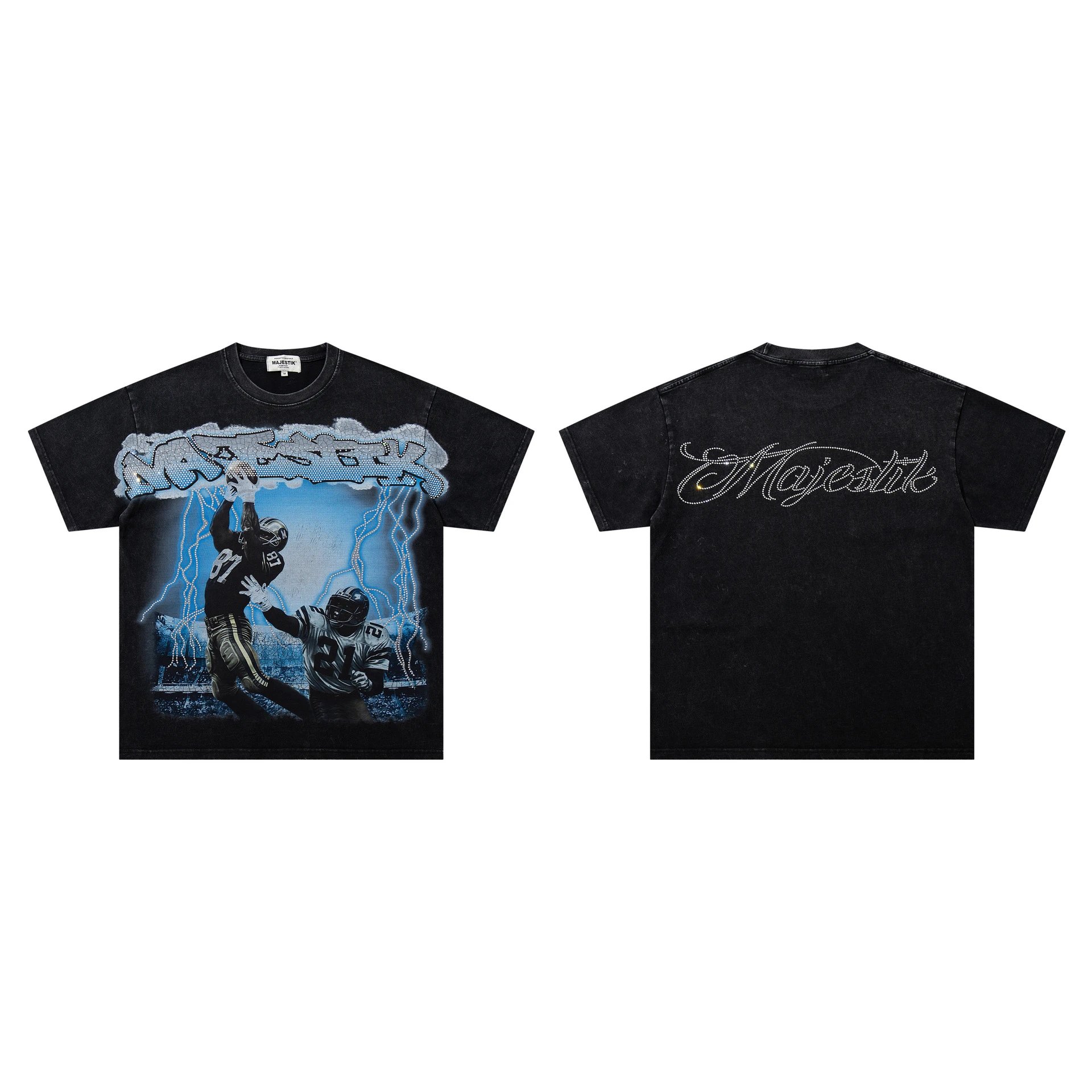 Majestik T-Shirts Graphic Print — M 2609 Black