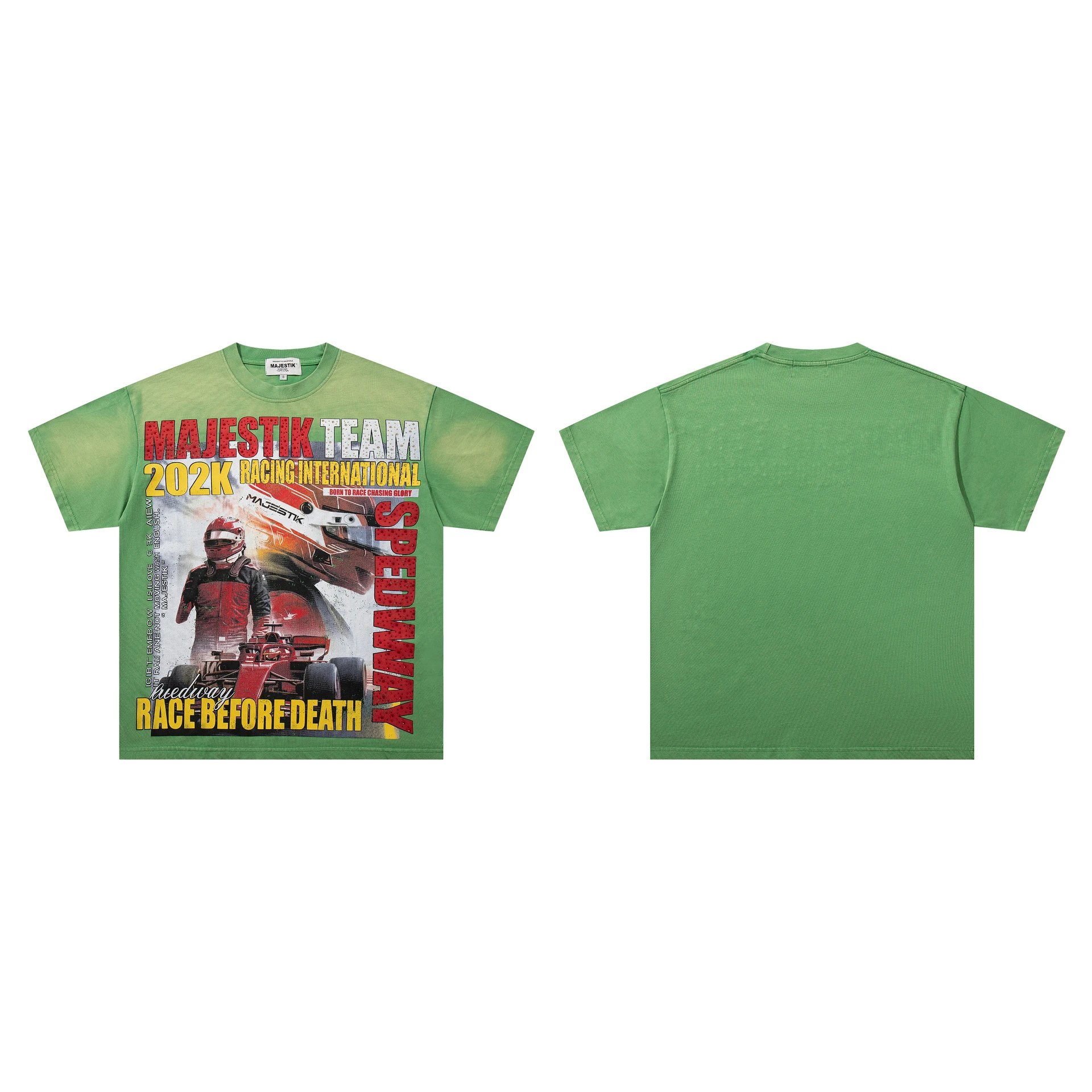 Majestik T-Shirts Graphic Print — M 2635 Green