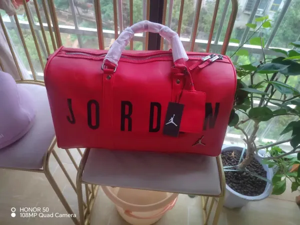 Air Jordan Duffle Bag Black Leather Travel Bag - 8