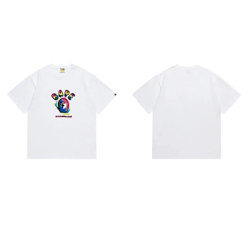 BAPE T-Shirts Graphic Print Crewneck T-Shirt — 1236 white