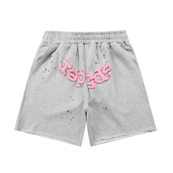 Design YEPGDE Pink Graphic Sweat Shorts Gray - 1
