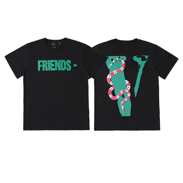 Versace VLogo Crystal-Embellished Black T-Shirt - 52
