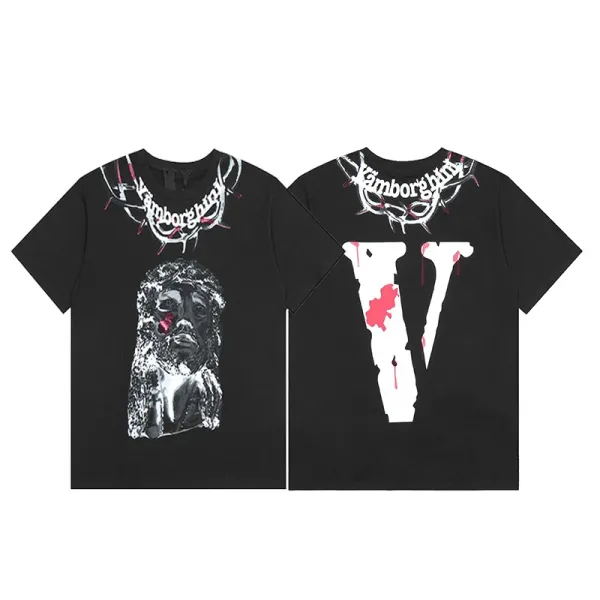 Versace VLogo Crystal-Embellished Black T-Shirt - 47
