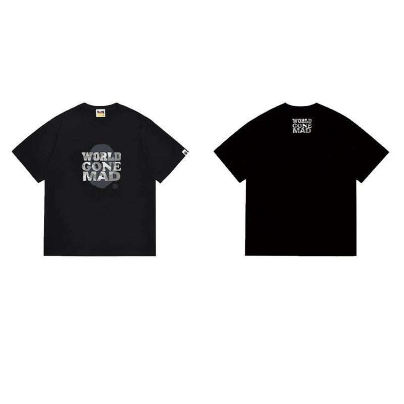 BAPE T-Shirts Graphic Print Crewneck T-Shirt — 1231 black