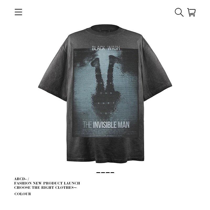 VANCARHELL T-Shirts Oversized graphic-print crew-neck T-shirt — 9611-anti-fried deep ash