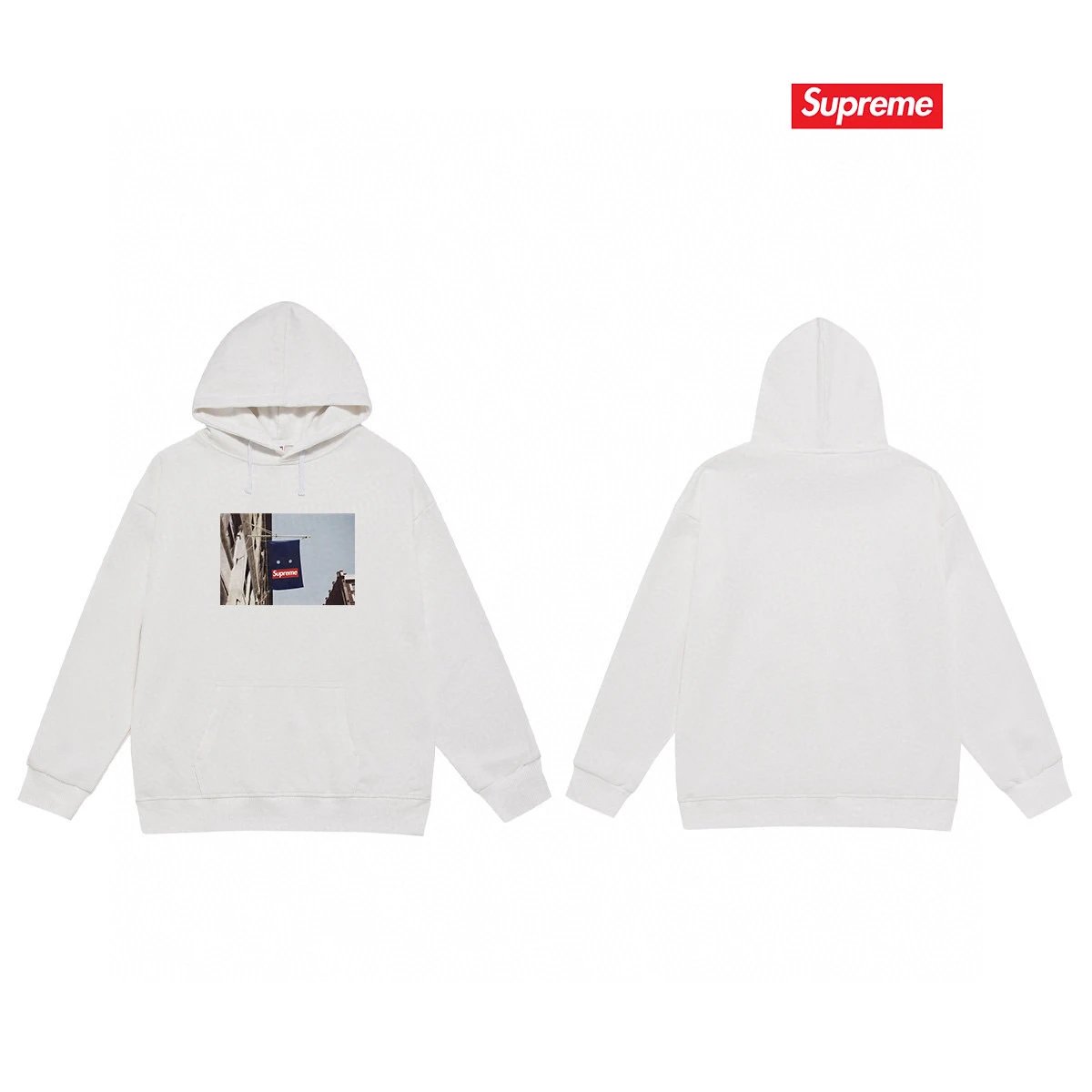 Supreme Hoodies & Sweatshirts Fleece-lined hooded sweatshirt with logo graphic — 05-2 Fleece-lined style