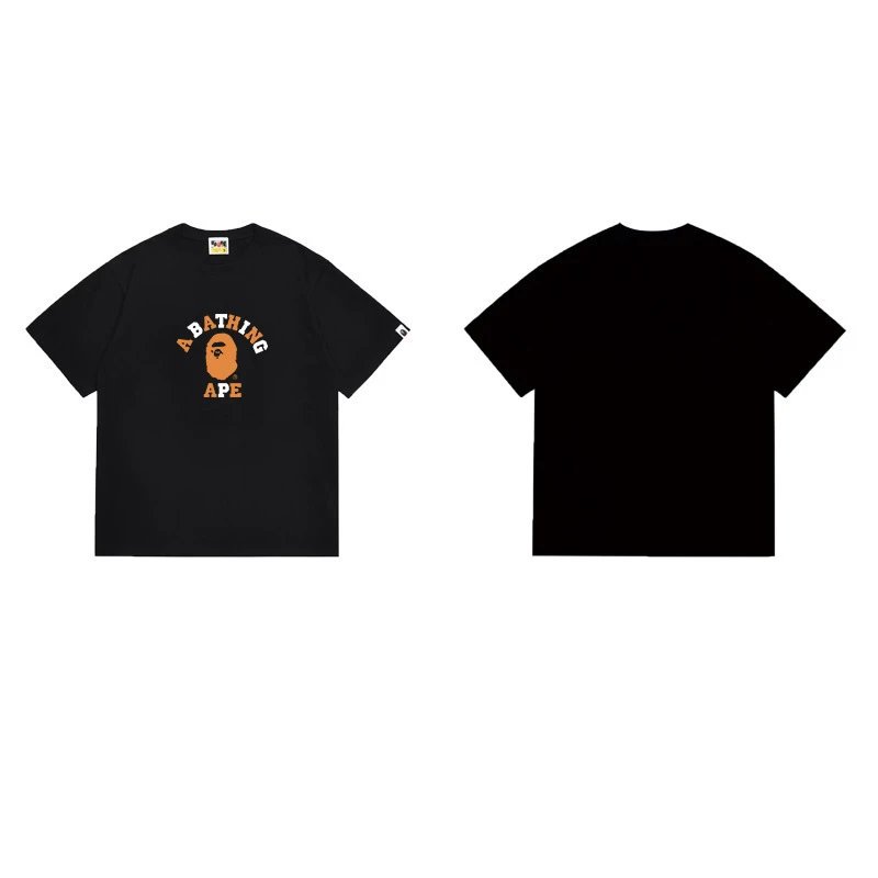 BAPE T-Shirts Graphic Print Crewneck T-Shirt — 1233 black