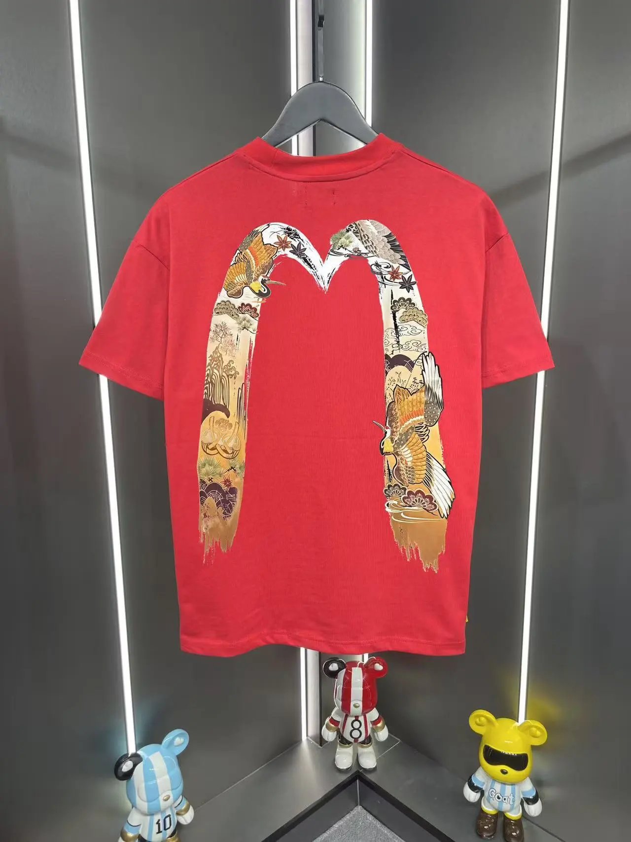 Evisu T-Shirts EUT-1 Graphic Print — Red 04