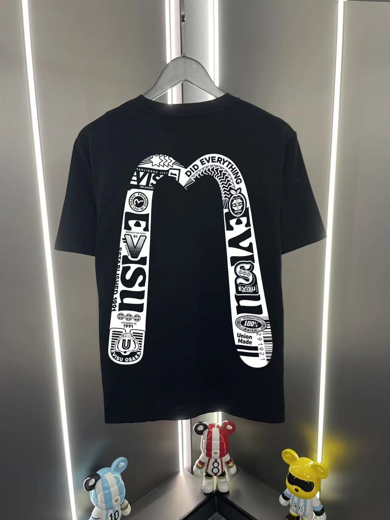 Evisu T-Shirts EUT-1 Graphic Print — Black 07
