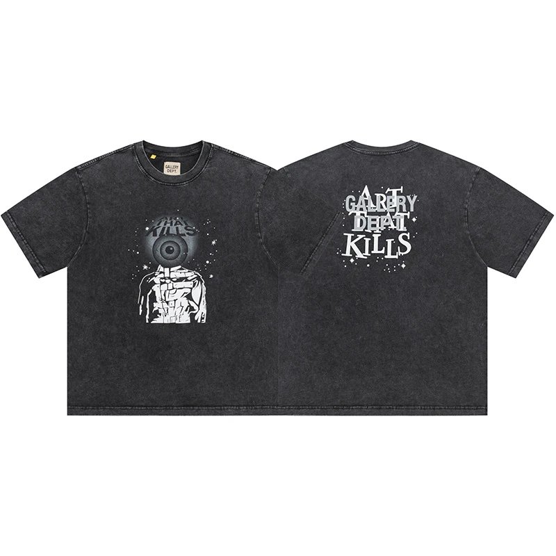 Gallery Dept. T-Shirts Graphic Print Short-Sleeve T-Shirt — Washed Gray D131