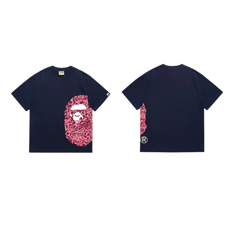 BAPE T-Shirts Side Ape Head Camouflage Print — 1331 Dark blue