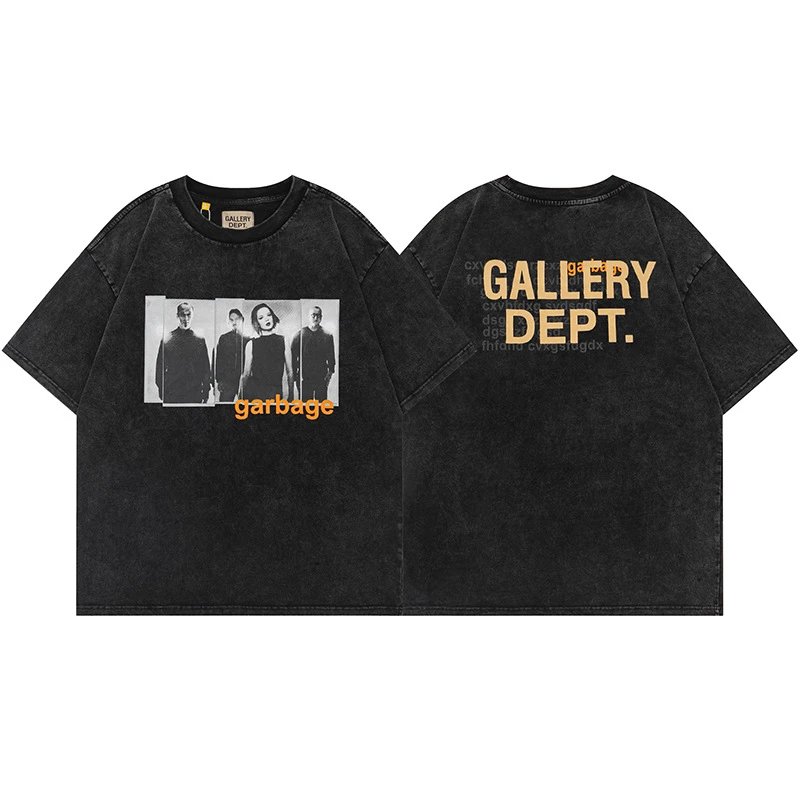 Gallery Dept. T-Shirts Graphic Print Short-Sleeve T-Shirt — Washed Black D123