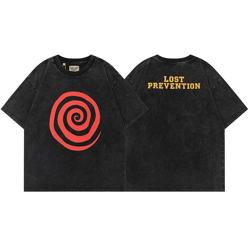 Gallery Dept. T-Shirts Graphic Print Short-Sleeve T-Shirt — Washed Black D101