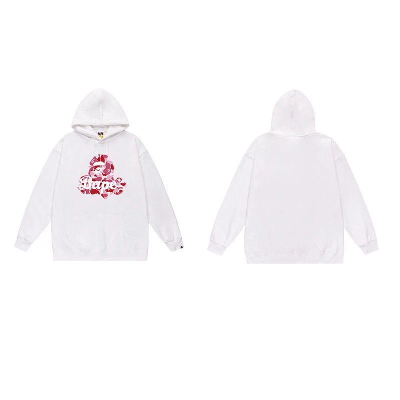 BAPE Hoodies & Sweatshirts Ape Head Graphic Pullover Hoodie — 7046 White powder
