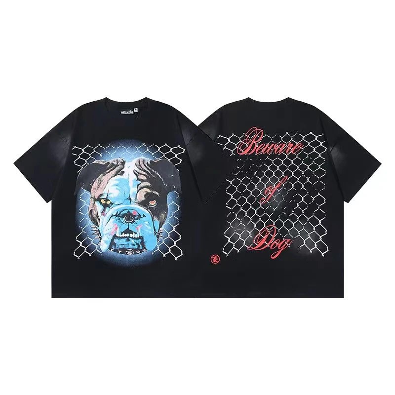 Hellstar T-Shirts Washed graphic T-shirt — 666 Washed old black
