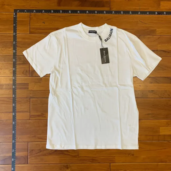Balmain Logo-Print Crewneck White T-Shirt - 1