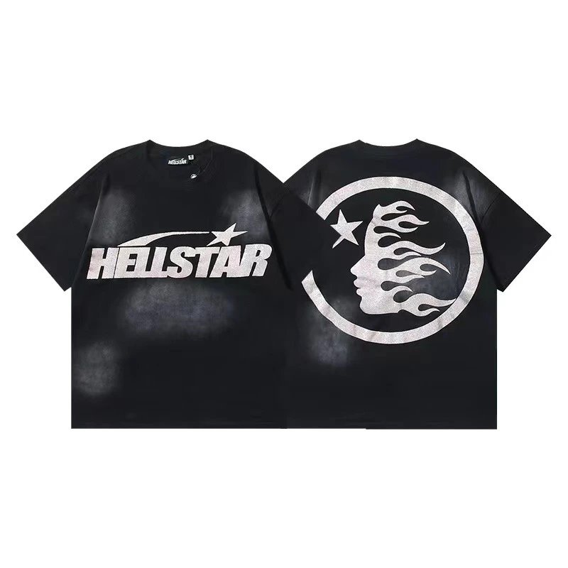 Hellstar T-Shirts Washed graphic T-shirt — 691 Washed old black