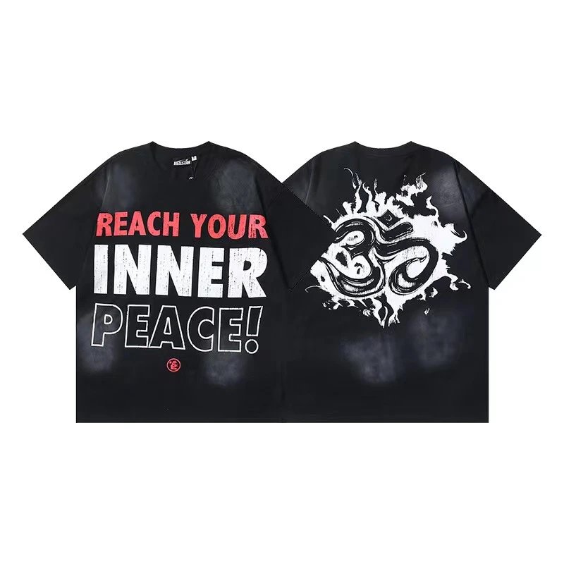 Hellstar T-Shirts Washed graphic T-shirt — 697 Washed old black