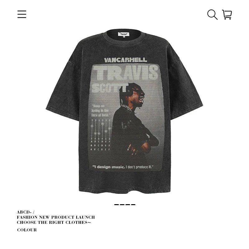 VANCARHELL T-Shirts Oversized graphic-print crew-neck T-shirt — 9574-Fried Flower Black