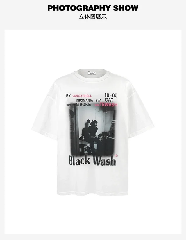 VANCARHELL T-Shirts Oversized graphic-print crew-neck T-shirt product detail image 8