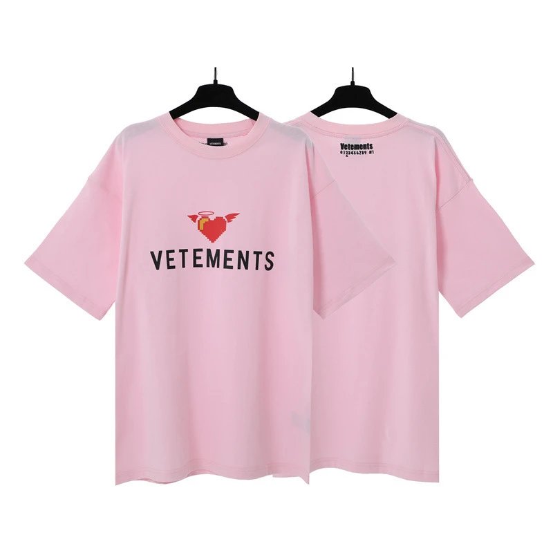 Vetements T-Shirts Washed graphic logo print — Lotus Color Love Letter 7031