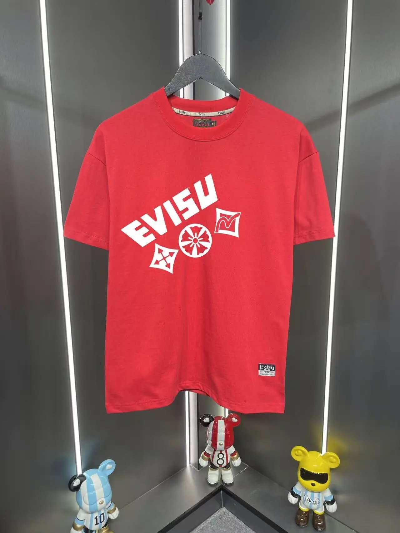 Evisu T-Shirts EUT-1 Graphic Print — Red 10