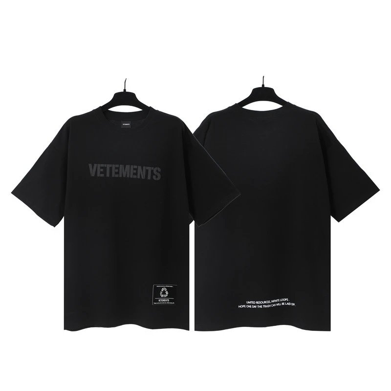 Vetements T-Shirts Washed graphic logo print — Black Letter Label 7028