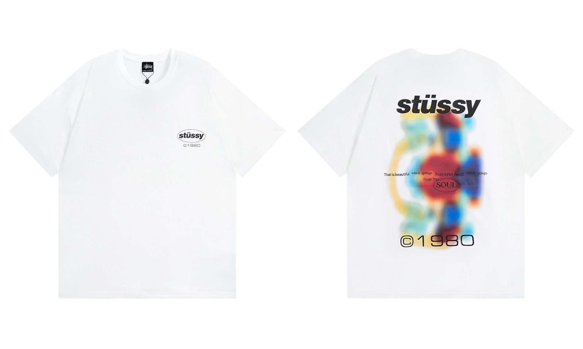 Stüssy T-Shirts TS3K-1 graphic print — 962 white