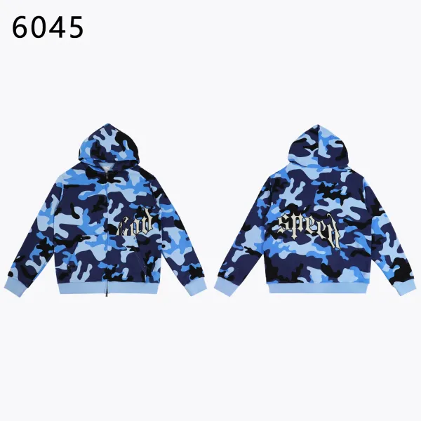 Godspeed Camo Zip-Up Hoodie Blue - 1