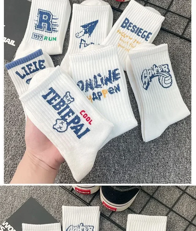 Unbranded Socks Ribbed Crew with Assorted Graphic Prints product detail image 2