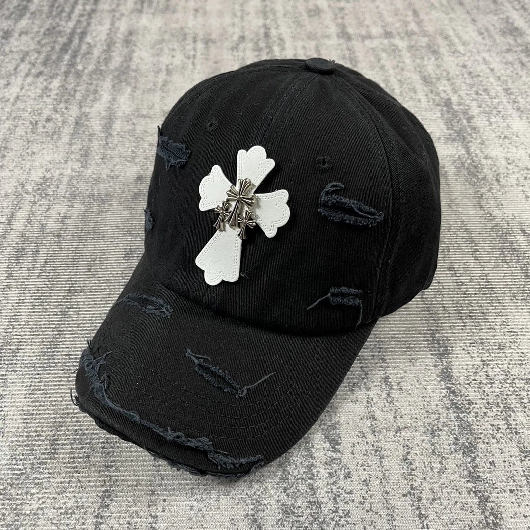 Design Distressed Flower Embroidery Baseball Cap Beige - 39