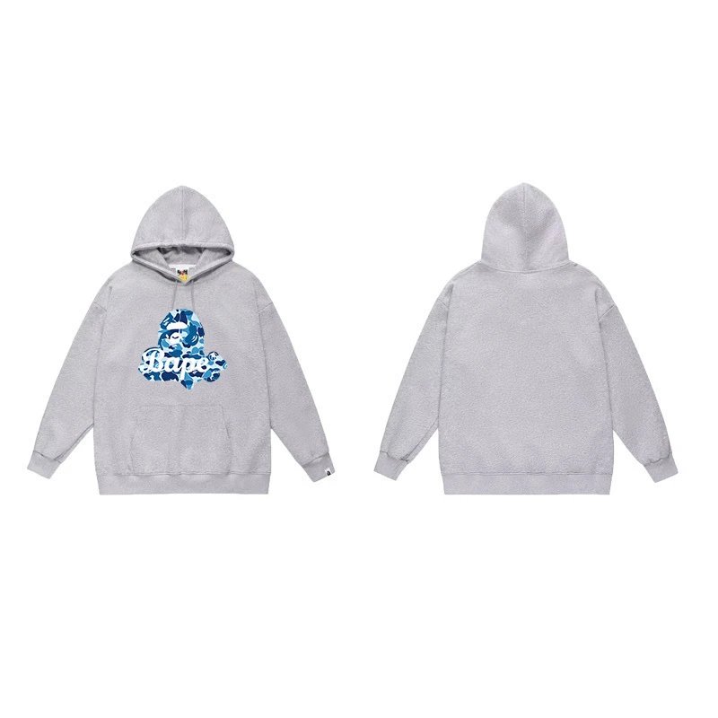 BAPE Hoodies & Sweatshirts Ape Head Graphic Pullover Hoodie — 7046 Gray-blue