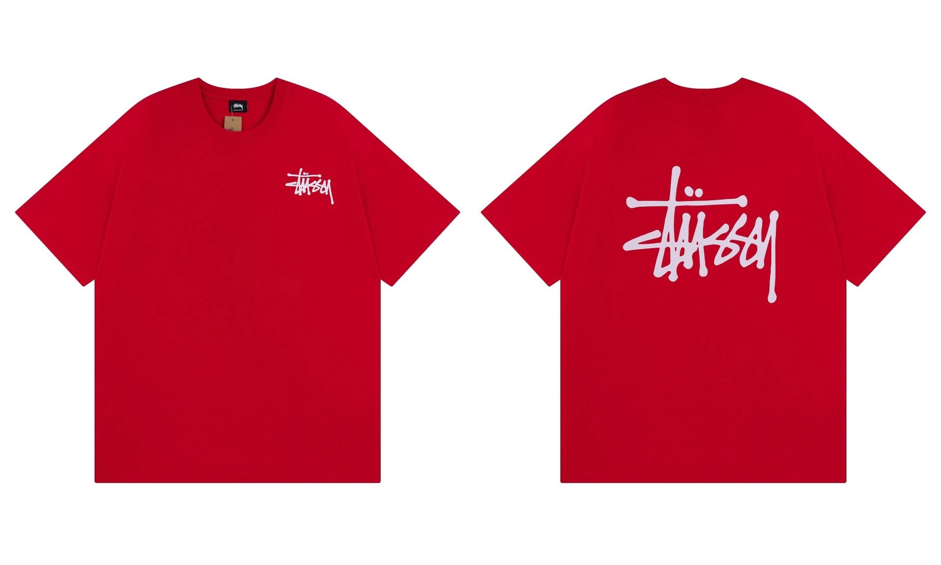 Stüssy T-Shirts Graphic Print Short-Sleeve — 852 red
