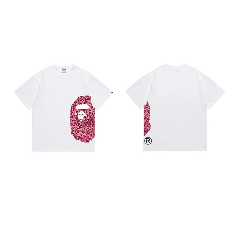 BAPE T-Shirts Side Ape Head Camouflage Print — 1331 white