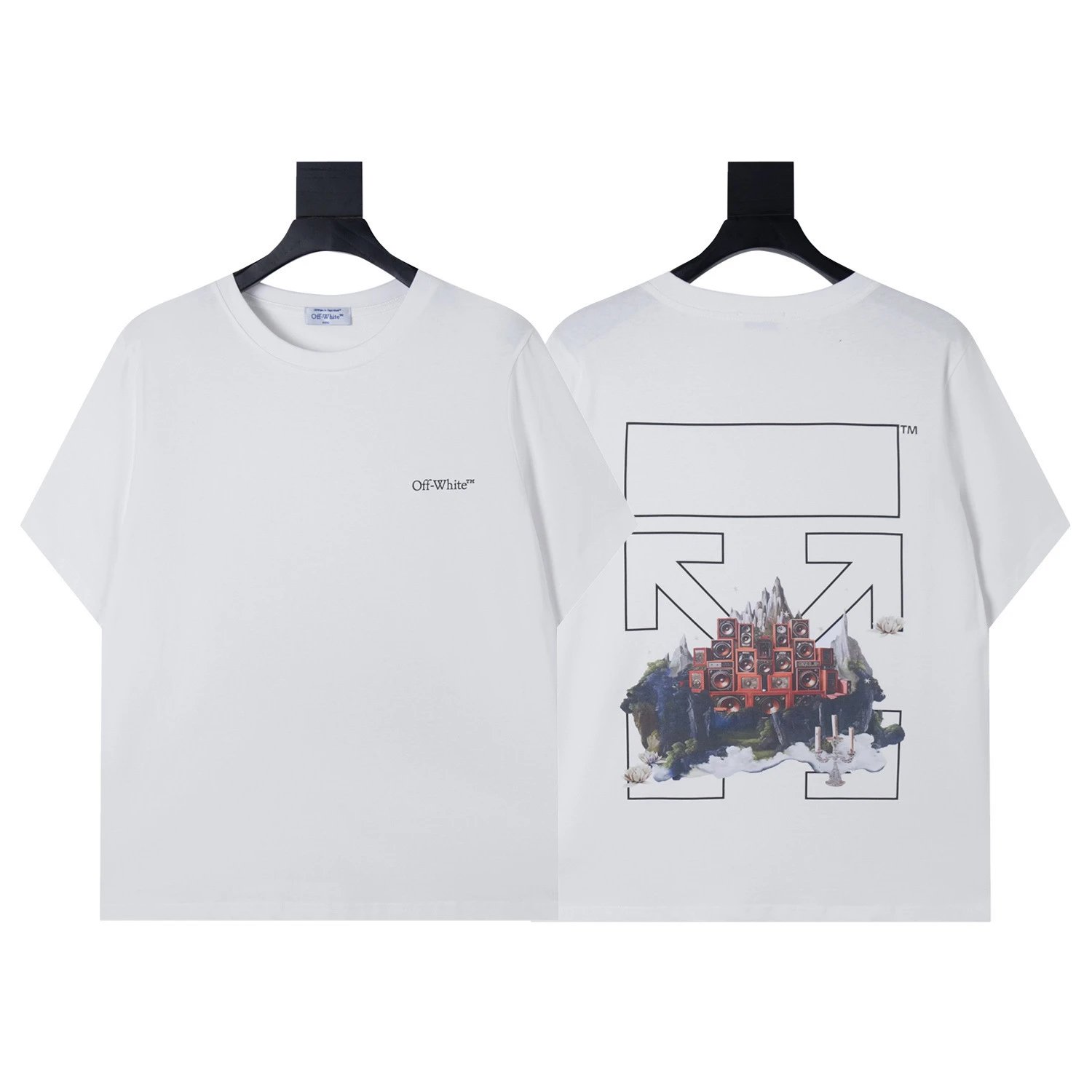 Off-White T-Shirts Arrow Graphic Print — 1501 white