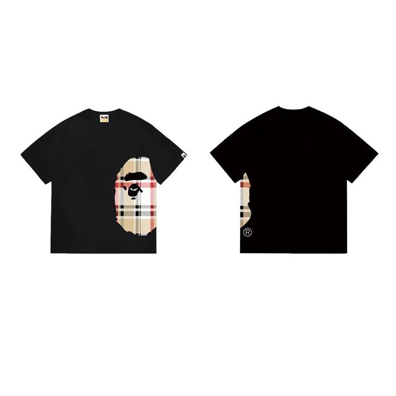 BAPE T-Shirts Side Ape Head Camouflage Print — 1340 black