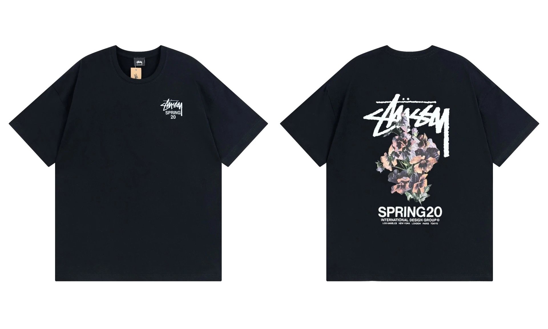 Stüssy T-Shirts Graphic Print Short-Sleeve — 882 black