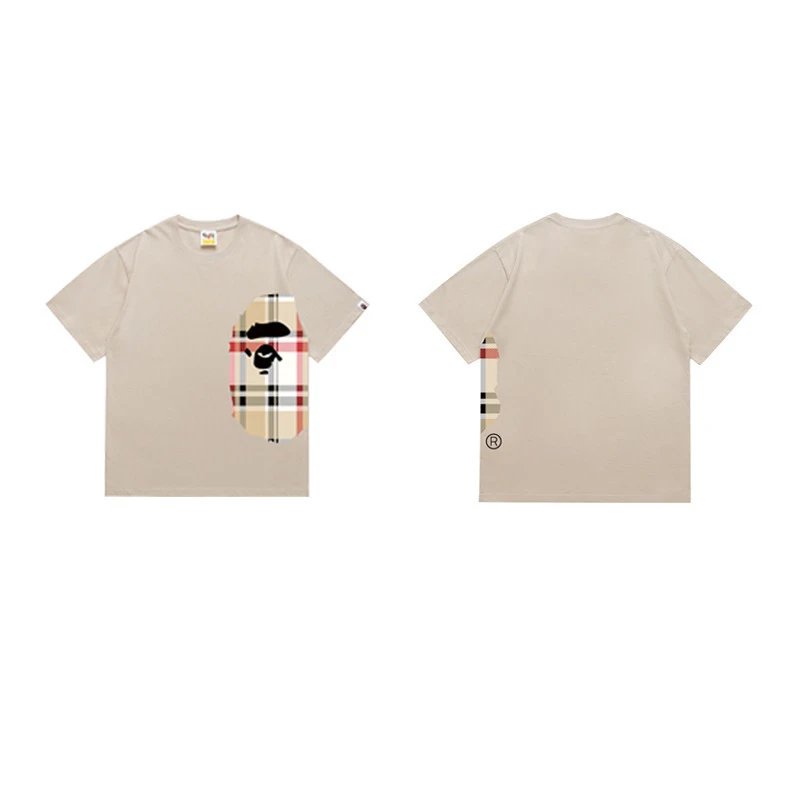 BAPE T-Shirts Side Ape Head Camouflage Print — 1340 Apricot color