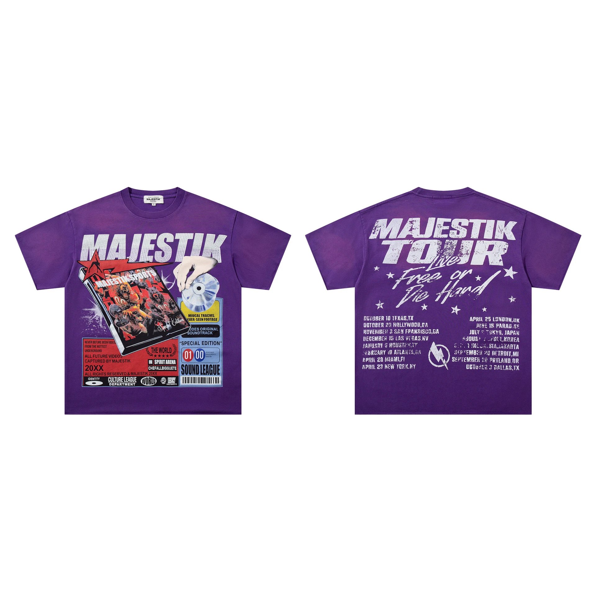 Majestik T-Shirts Graphic short-sleeve T-shirt — M 2641 purple