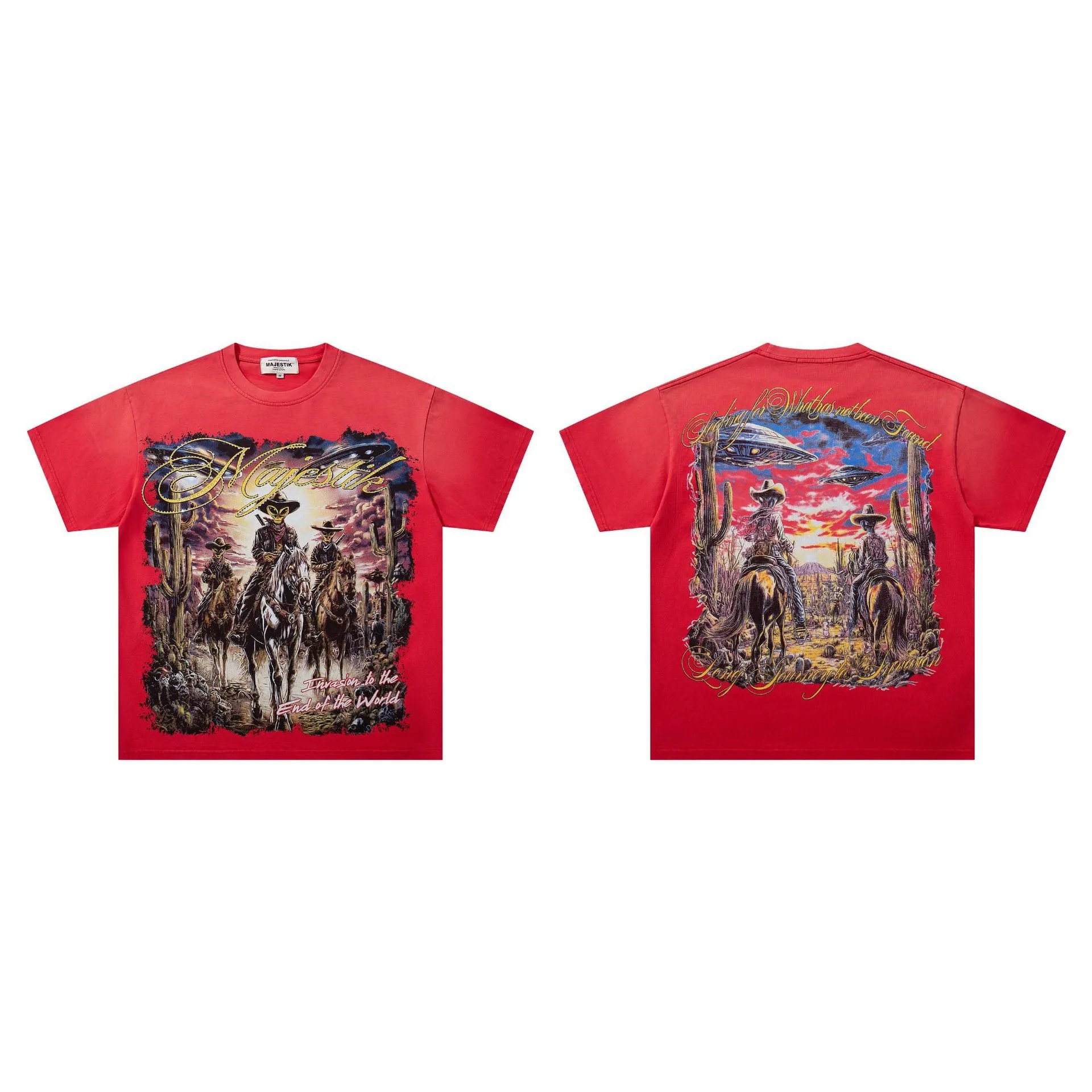 Majestik T-Shirts Graphic short-sleeve T-shirt — M 2640 Red
