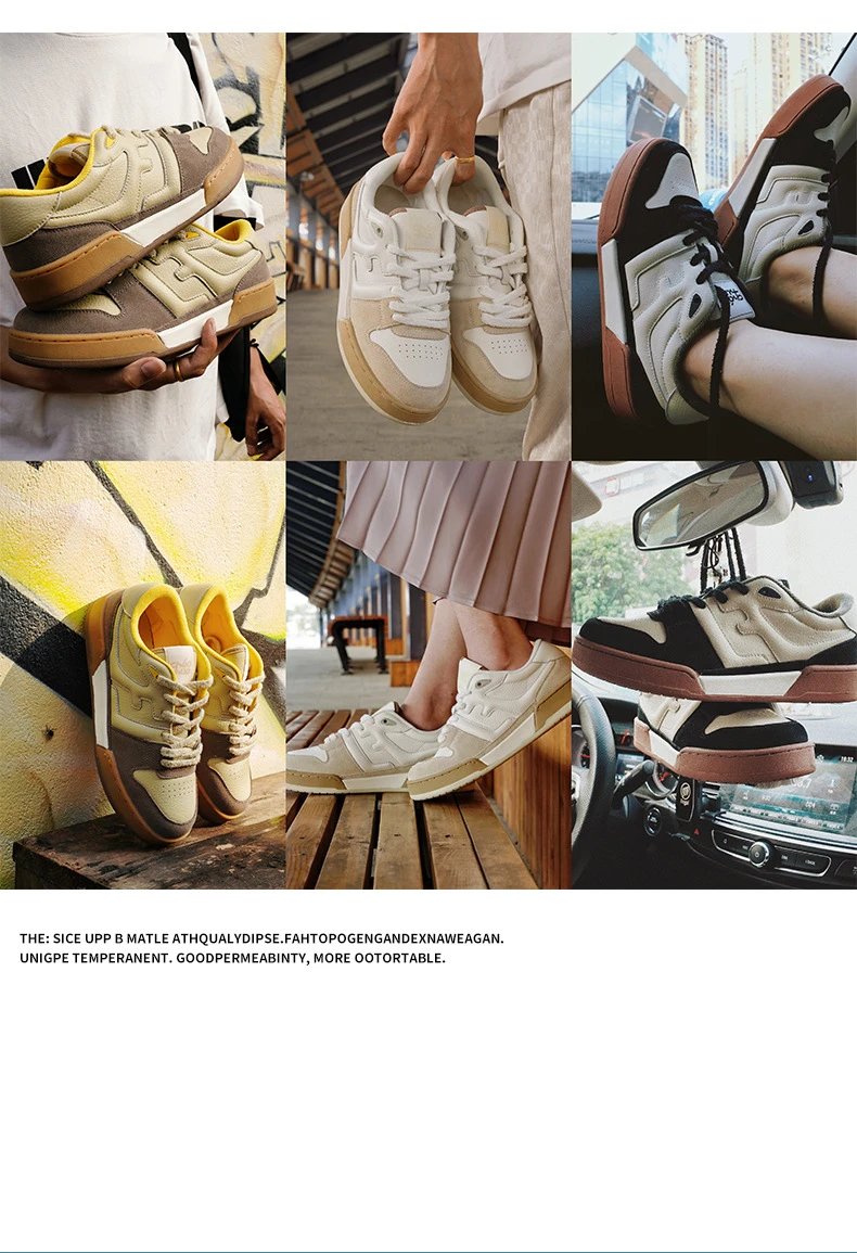 Design Low-Top Skate Sneaker Black White Gum Sole Sneakers Skateboard Shoes - 11