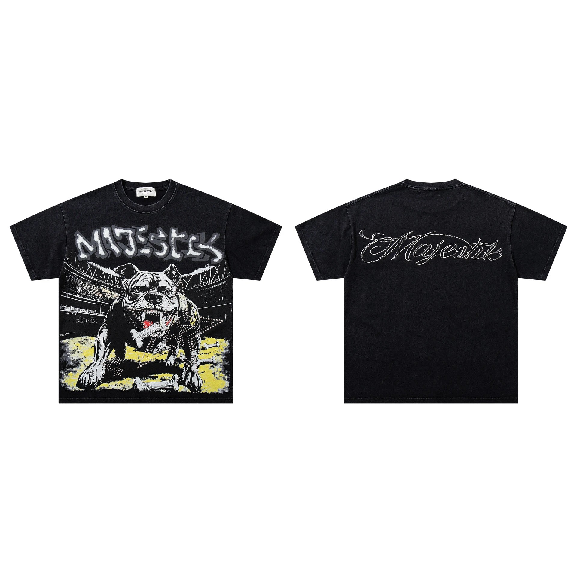 Majestik T-Shirts Graphic short-sleeve T-shirt — M 2630 Black