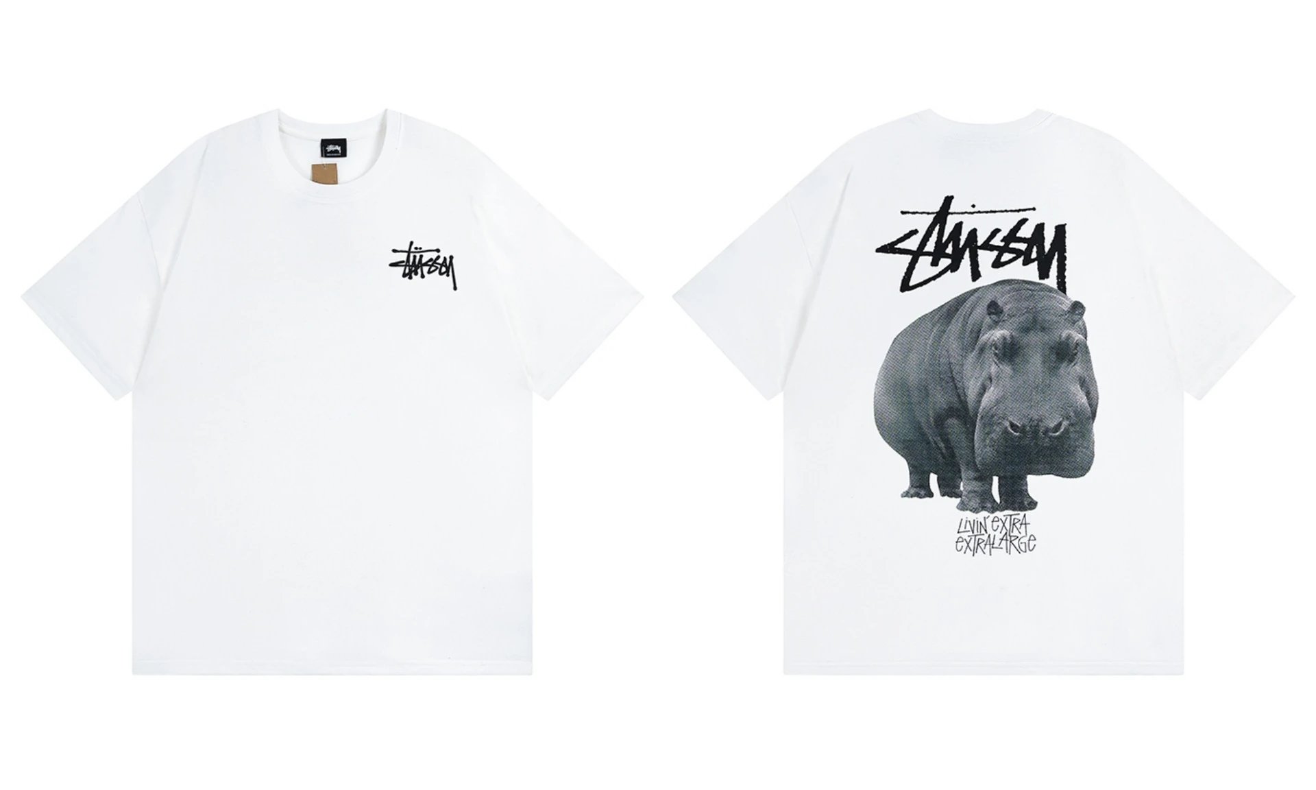 Stüssy T-Shirts Graphic Print Short-Sleeve — 888 white