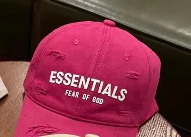 Essentials Hats Distressed Logo Baseball Cap — M05 Rose Red