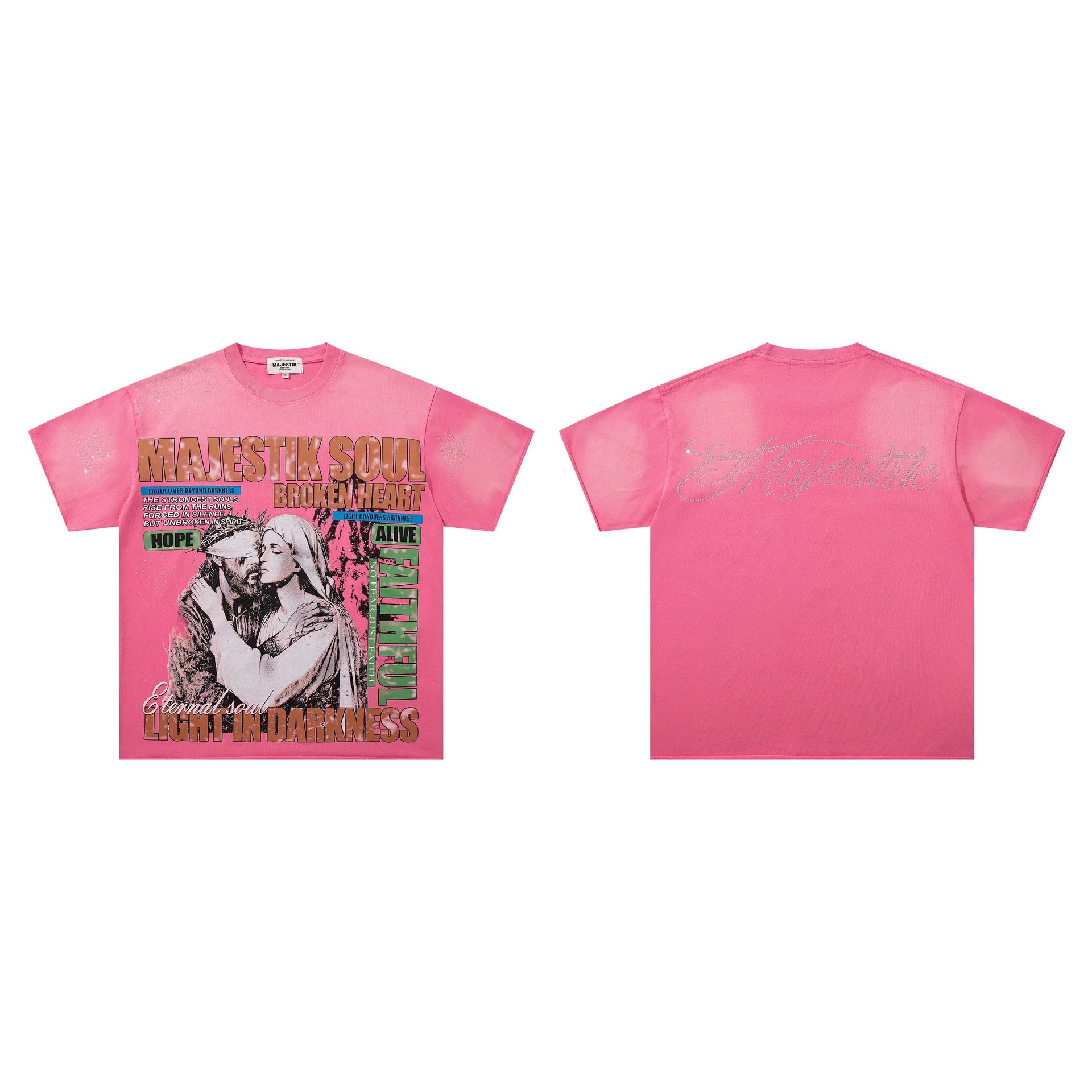 Majestik T-Shirts Graphic short-sleeve T-shirt — M 2625 Pink